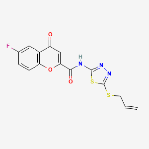 molecular formula C15H10FN3O3S2 B11303715 6-fluoro-4-oxo-N-[5-(prop-2-en-1-ylsulfanyl)-1,3,4-thiadiazol-2-yl]-4H-chromene-2-carboxamide 