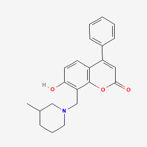 molecular formula C22H23NO3 B11303733 7-hydroxy-8-[(3-methylpiperidin-1-yl)methyl]-4-phenyl-2H-chromen-2-one 