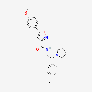 molecular formula C25H29N3O3 B11303757 N-[2-(4-ethylphenyl)-2-(pyrrolidin-1-yl)ethyl]-5-(4-methoxyphenyl)-1,2-oxazole-3-carboxamide 