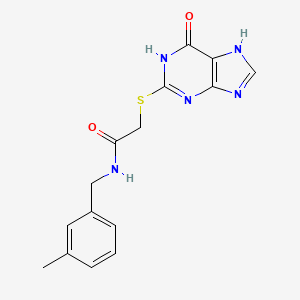 2-[(6-Hydroxy-9H-purin-2-YL)sulfanyl]-N-[(3-methylphenyl)methyl]acetamide