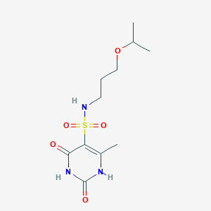 molecular formula C11H19N3O5S B11303800 2,4-dihydroxy-6-methyl-N-[3-(propan-2-yloxy)propyl]pyrimidine-5-sulfonamide 