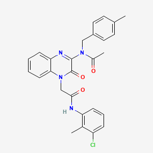 N-(4-{2-[(3-chloro-2-methylphenyl)amino]-2-oxoethyl}-3-oxo-3,4-dihydroquinoxalin-2-yl)-N-(4-methylbenzyl)acetamide