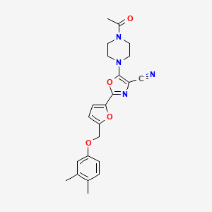 5-(4-Acetylpiperazin-1-yl)-2-{5-[(3,4-dimethylphenoxy)methyl]furan-2-yl}-1,3-oxazole-4-carbonitrile