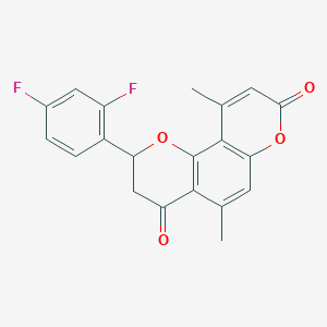 2-(2,4-difluorophenyl)-5,10-dimethyl-2,3-dihydro-4H,8H-pyrano[2,3-f]chromene-4,8-dione