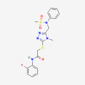 N-(2-fluorophenyl)-2-[(4-methyl-5-{[(methylsulfonyl)(phenyl)amino]methyl}-4H-1,2,4-triazol-3-yl)sulfanyl]acetamide