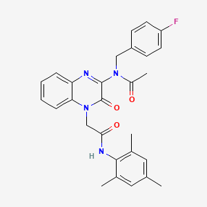 N-(4-fluorobenzyl)-N-(3-oxo-4-{2-oxo-2-[(2,4,6-trimethylphenyl)amino]ethyl}-3,4-dihydroquinoxalin-2-yl)acetamide