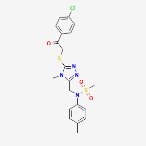 N-[(5-{[2-(4-chlorophenyl)-2-oxoethyl]sulfanyl}-4-methyl-4H-1,2,4-triazol-3-yl)methyl]-N-(4-methylphenyl)methanesulfonamide