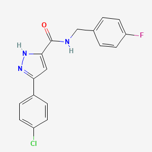 5-(4-chlorophenyl)-N-(4-fluorobenzyl)-1H-pyrazole-3-carboxamide