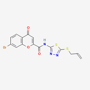 7-bromo-4-oxo-N-[5-(prop-2-en-1-ylsulfanyl)-1,3,4-thiadiazol-2-yl]-4H-chromene-2-carboxamide