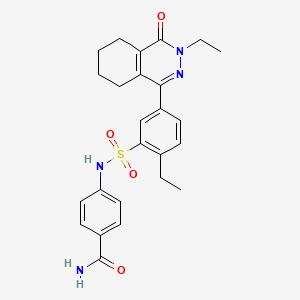 4-({[2-Ethyl-5-(3-ethyl-4-oxo-3,4,5,6,7,8-hexahydrophthalazin-1-yl)phenyl]sulfonyl}amino)benzamide