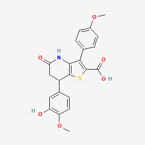 5-Hydroxy-7-(3-hydroxy-4-methoxyphenyl)-3-(4-methoxyphenyl)-6,7-dihydrothieno[3,2-b]pyridine-2-carboxylic acid