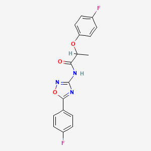 2-(4-fluorophenoxy)-N-[5-(4-fluorophenyl)-1,2,4-oxadiazol-3-yl]propanamide