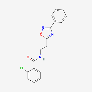 2-chloro-N-[2-(3-phenyl-1,2,4-oxadiazol-5-yl)ethyl]benzamide