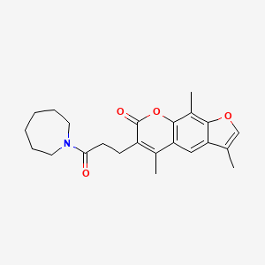 molecular formula C23H27NO4 B11304021 6-[3-(azepan-1-yl)-3-oxopropyl]-3,5,9-trimethyl-7H-furo[3,2-g]chromen-7-one 