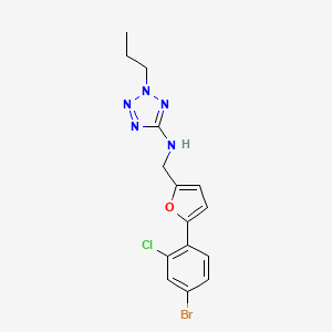 molecular formula C15H15BrClN5O B11304059 N-{[5-(4-bromo-2-chlorophenyl)-2-furyl]methyl}-2-propyl-2H-tetrazol-5-amine 