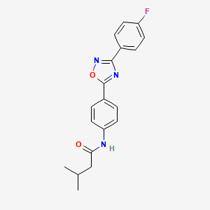 N-{4-[3-(4-fluorophenyl)-1,2,4-oxadiazol-5-yl]phenyl}-3-methylbutanamide