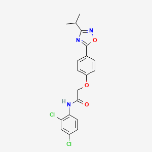 molecular formula C19H17Cl2N3O3 B11304079 N-(2,4-dichlorophenyl)-2-{4-[3-(propan-2-yl)-1,2,4-oxadiazol-5-yl]phenoxy}acetamide 