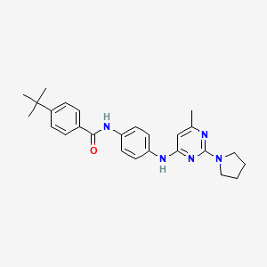 4-(tert-butyl)-N-(4-((6-methyl-2-(pyrrolidin-1-yl)pyrimidin-4-yl)amino)phenyl)benzamide