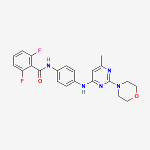 molecular formula C22H21F2N5O2 B11304093 2,6-difluoro-N-(4-((6-methyl-2-morpholinopyrimidin-4-yl)amino)phenyl)benzamide 