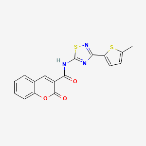 molecular formula C17H11N3O3S2 B11304101 N-[3-(5-methylthiophen-2-yl)-1,2,4-thiadiazol-5-yl]-2-oxo-2H-chromene-3-carboxamide 