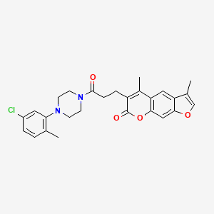 6-{3-[4-(5-chloro-2-methylphenyl)piperazin-1-yl]-3-oxopropyl}-3,5-dimethyl-7H-furo[3,2-g]chromen-7-one