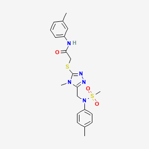 molecular formula C21H25N5O3S2 B11304124 2-[(4-methyl-5-{[(4-methylphenyl)(methylsulfonyl)amino]methyl}-4H-1,2,4-triazol-3-yl)sulfanyl]-N-(3-methylphenyl)acetamide 