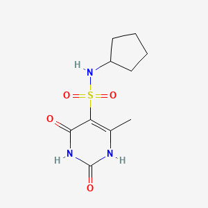 molecular formula C10H15N3O4S B11304125 N-cyclopentyl-2-hydroxy-4-methyl-6-oxo-1,6-dihydropyrimidine-5-sulfonamide 