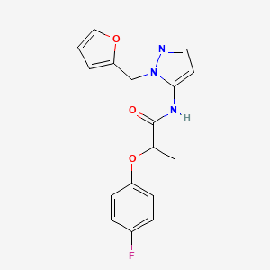 2-(4-fluorophenoxy)-N-[1-(furan-2-ylmethyl)-1H-pyrazol-5-yl]propanamide