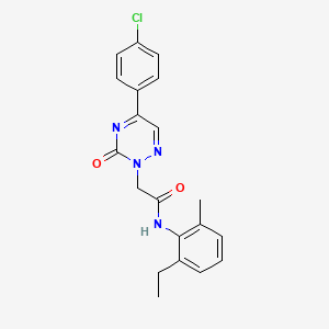 molecular formula C20H19ClN4O2 B11304136 2-[5-(4-chlorophenyl)-3-oxo-1,2,4-triazin-2(3H)-yl]-N-(2-ethyl-6-methylphenyl)acetamide 