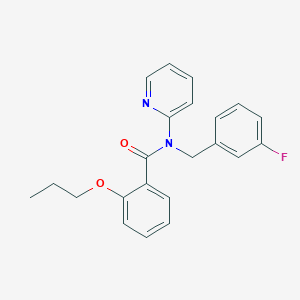 molecular formula C22H21FN2O2 B11304142 N-(3-fluorobenzyl)-2-propoxy-N-(pyridin-2-yl)benzamide 