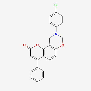 9-(4-chlorophenyl)-4-phenyl-9,10-dihydro-2H,8H-chromeno[8,7-e][1,3]oxazin-2-one