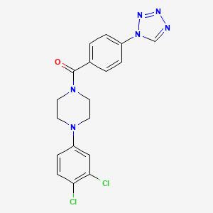 molecular formula C18H16Cl2N6O B11304162 1-(3,4-dichlorophenyl)-4-[4-(1H-tetrazol-1-yl)benzoyl]piperazine 