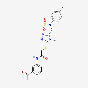 N-(3-acetylphenyl)-2-[(4-methyl-5-{[(4-methylphenyl)(methylsulfonyl)amino]methyl}-4H-1,2,4-triazol-3-yl)sulfanyl]acetamide