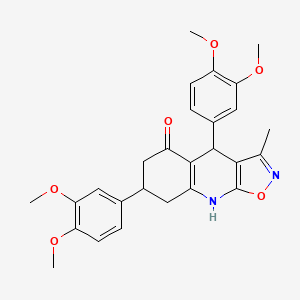 4,7-Bis(3,4-dimethoxyphenyl)-3-methyl-4,6,7,8-tetrahydro[1,2]oxazolo[5,4-b]quinolin-5-ol