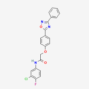 molecular formula C22H15ClFN3O3 B11304230 N-(3-chloro-4-fluorophenyl)-2-[4-(3-phenyl-1,2,4-oxadiazol-5-yl)phenoxy]acetamide 