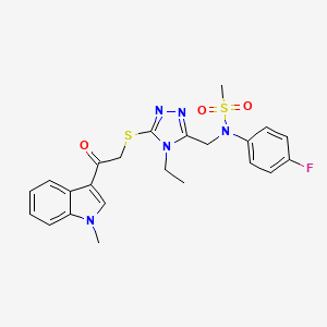 N-[(4-ethyl-5-{[2-(1-methyl-1H-indol-3-yl)-2-oxoethyl]sulfanyl}-4H-1,2,4-triazol-3-yl)methyl]-N-(4-fluorophenyl)methanesulfonamide