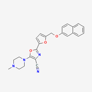 5-(4-Methylpiperazin-1-yl)-2-{5-[(naphthalen-2-yloxy)methyl]furan-2-yl}-1,3-oxazole-4-carbonitrile