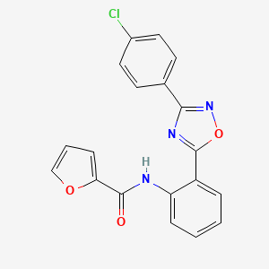 molecular formula C19H12ClN3O3 B11304256 N-{2-[3-(4-chlorophenyl)-1,2,4-oxadiazol-5-yl]phenyl}furan-2-carboxamide 