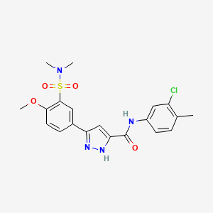 molecular formula C20H21ClN4O4S B11304262 N-(3-Chloro-4-methylphenyl)-5-[3-(dimethylsulfamoyl)-4-methoxyphenyl]-1H-pyrazole-3-carboxamide 