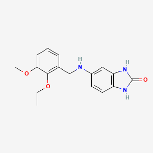 molecular formula C17H19N3O3 B11304279 5-[(2-ethoxy-3-methoxybenzyl)amino]-1,3-dihydro-2H-benzimidazol-2-one 