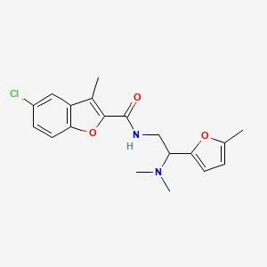 molecular formula C19H21ClN2O3 B11304292 5-chloro-N-[2-(dimethylamino)-2-(5-methylfuran-2-yl)ethyl]-3-methyl-1-benzofuran-2-carboxamide 