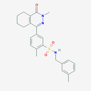 molecular formula C24H27N3O3S B11304324 2-methyl-N-(3-methylbenzyl)-5-(3-methyl-4-oxo-3,4,5,6,7,8-hexahydrophthalazin-1-yl)benzenesulfonamide 