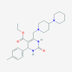 Ethyl 6-(1,4'-bipiperidin-1'-ylmethyl)-4-(4-methylphenyl)-2-oxo-1,2,3,4-tetrahydropyrimidine-5-carboxylate