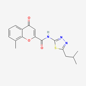 molecular formula C17H17N3O3S B11304362 8-methyl-N-[5-(2-methylpropyl)-1,3,4-thiadiazol-2-yl]-4-oxo-4H-chromene-2-carboxamide 