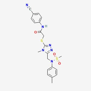 N-(4-cyanophenyl)-2-[(4-methyl-5-{[(4-methylphenyl)(methylsulfonyl)amino]methyl}-4H-1,2,4-triazol-3-yl)sulfanyl]acetamide