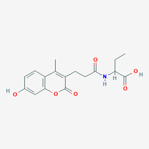 molecular formula C17H19NO6 B11304366 2-{[3-(7-hydroxy-4-methyl-2-oxo-2H-chromen-3-yl)propanoyl]amino}butanoic acid 