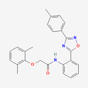 molecular formula C25H23N3O3 B11304386 2-(2,6-dimethylphenoxy)-N-{2-[3-(4-methylphenyl)-1,2,4-oxadiazol-5-yl]phenyl}acetamide 