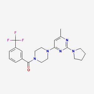 4-Methyl-2-(pyrrolidin-1-YL)-6-{4-[3-(trifluoromethyl)benzoyl]piperazin-1-YL}pyrimidine