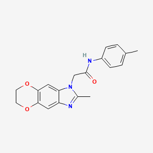 2-(2-methyl-6,7-dihydro-1H-[1,4]dioxino[2,3-f]benzimidazol-1-yl)-N-(4-methylphenyl)acetamide