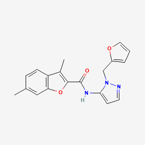 molecular formula C19H17N3O3 B11304428 N-[1-(furan-2-ylmethyl)-1H-pyrazol-5-yl]-3,6-dimethyl-1-benzofuran-2-carboxamide 